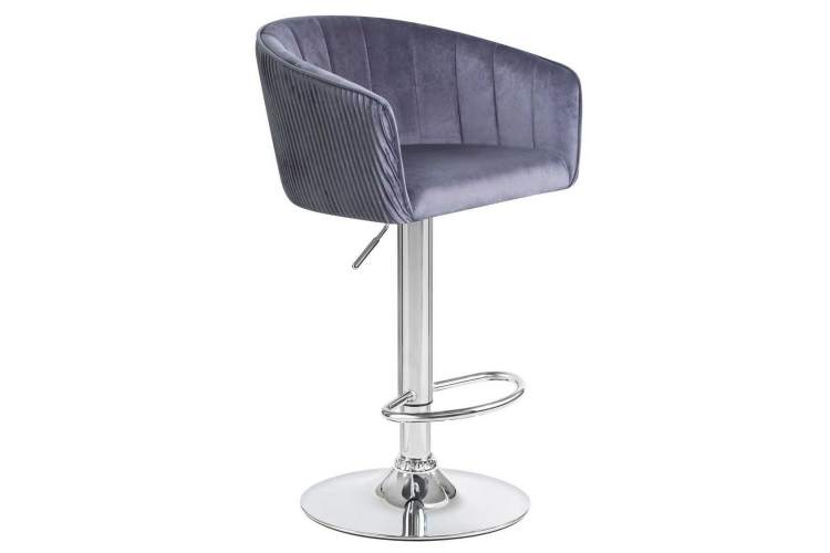 Стул барный DOBRIN DARCY, серый велюр (1922-19)-1