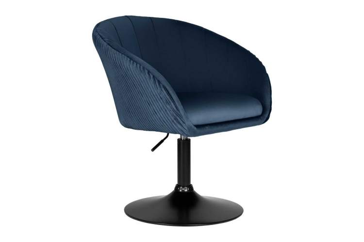 Кресло дизайнерское DOBRIN EDISON BLACK, синий велюр (1922-20)-1