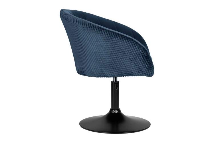 Кресло дизайнерское DOBRIN EDISON BLACK, синий велюр (1922-20)-2