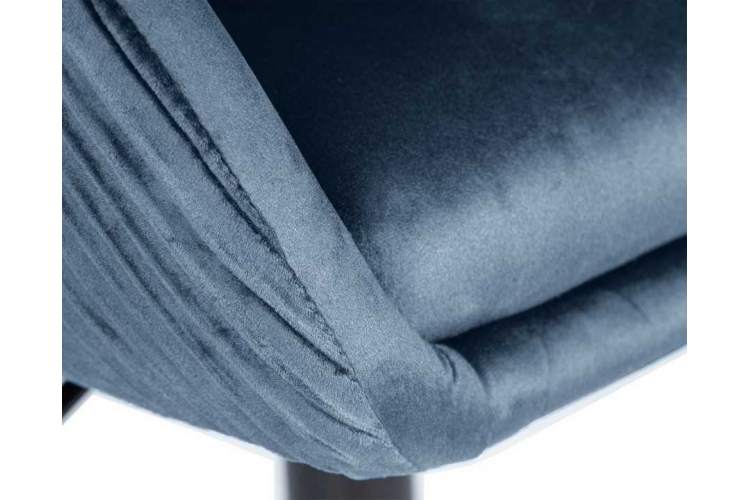 Кресло дизайнерское DOBRIN EDISON BLACK, синий велюр (1922-20)-6