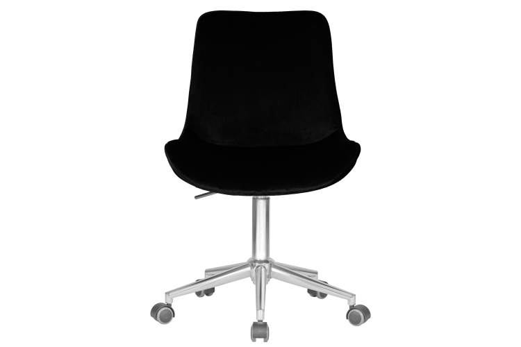 Набор 2 шт Кресло офисное DOBRIN DORA, чёрный велюр (1922-21), хромированная сталь-6
