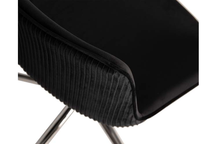 Набор 2 шт Кресло офисное DOBRIN DORA, чёрный велюр (1922-21), хромированная сталь-9