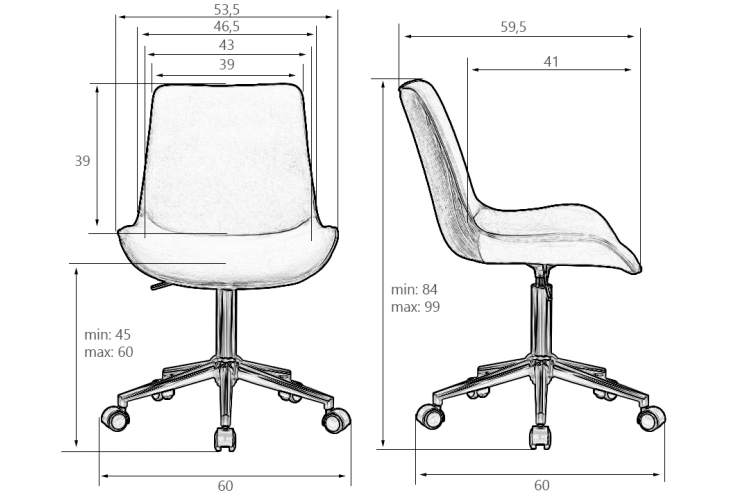 Набор 2 шт Кресло офисное DOBRIN DORA, чёрный велюр (1922-21), хромированная сталь-10