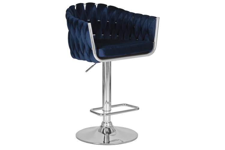 Набор 2 шт Стул барный DOBRIN MARCEL, синий велюр (MJ9-117)-1