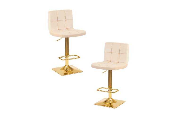 Набор 2 шт Стул барный DOBRIN GOLDIE, бежевый велюр (MJ9-10)