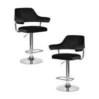 Набор 2 шт Стул барный DOBRIN CHARLY, черный велюр (MJ9-101)
