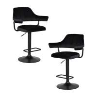 Набор 2 шт Стул барный DOBRIN CHARLY BLACK, черный велюр (MJ9-101)