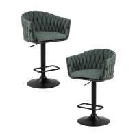 Набор 2 шт Стул барный DOBRIN LEON, зеленая ткань (LAR 275-23)