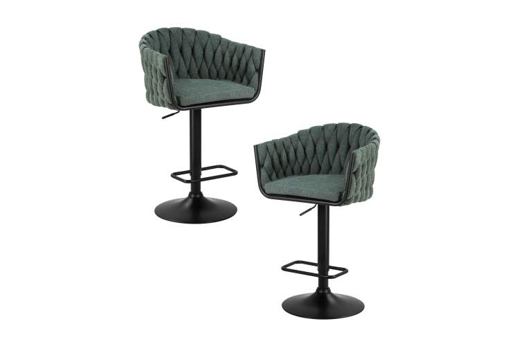 Набор 2 шт Стул барный DOBRIN LEON, зеленая ткань (LAR 275-23)