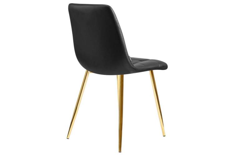Стул обеденный DOBRIN ALEX, золотые ножки, чёрная экокожа (P-01)-3