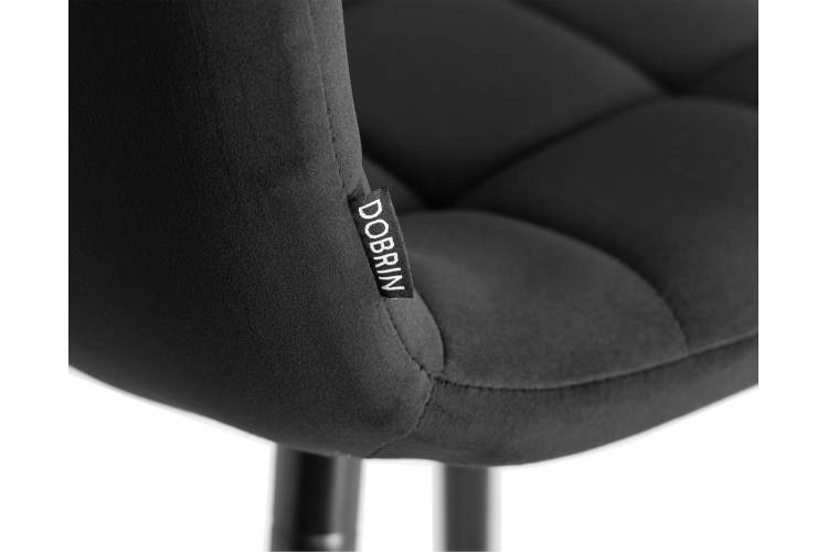 Стул полубарный DOBRIN OLIVIA, черные матовые ножки, черный велюр (108-77)-6