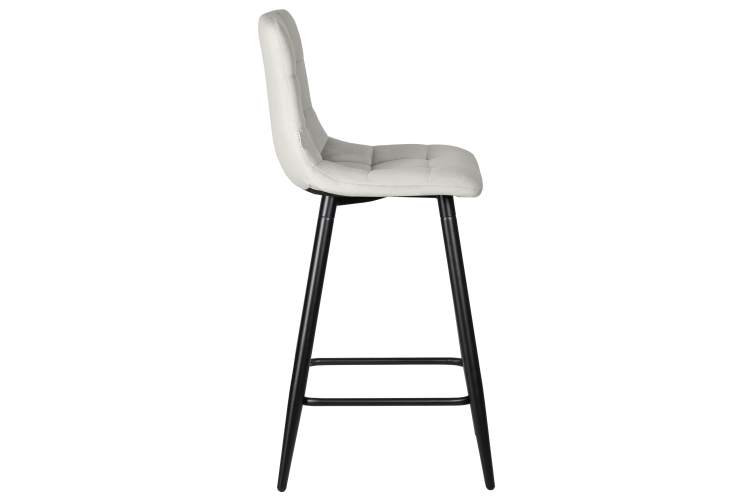 Набор 2 шт Стул полубарный DOBRIN OLIVIA, черные матовые ножки, светло-серый велюр (108-52)-3