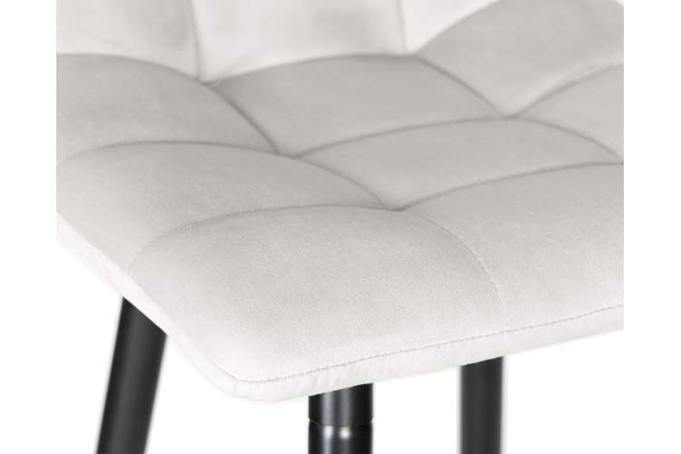 Набор 2 шт Стул полубарный DOBRIN OLIVIA, черные матовые ножки, светло-серый велюр (108-52)-7