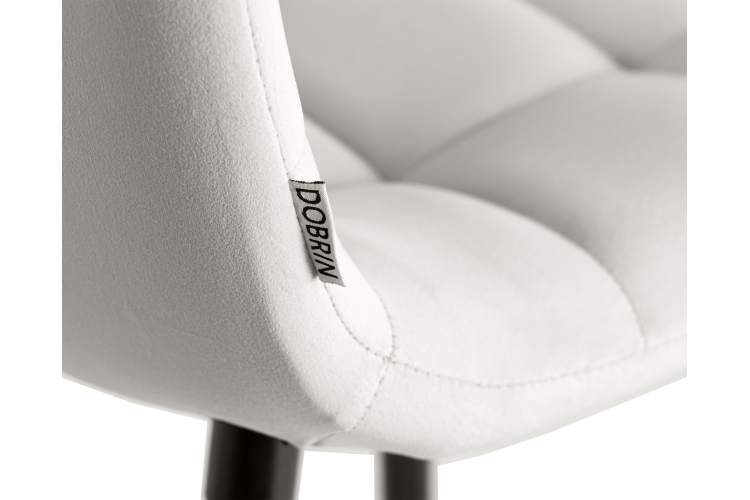 Набор 2 шт Стул полубарный DOBRIN OLIVIA, черные матовые ножки, светло-серый велюр (108-52)-8