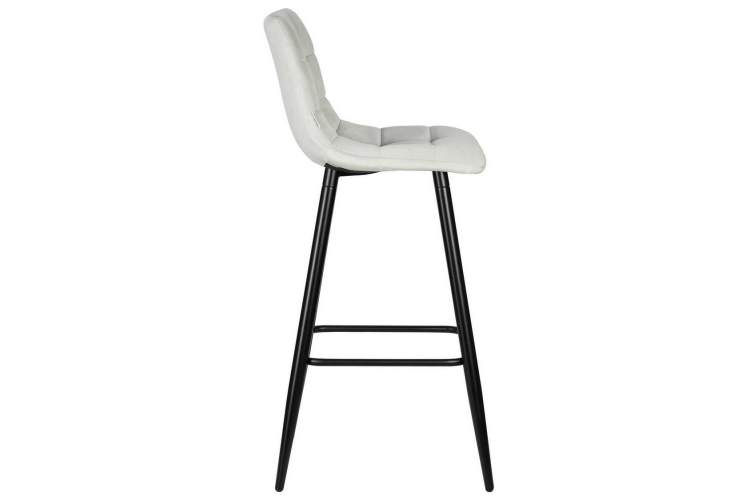 Стул барный DOBRIN NICOLE, черные матовые ножки, светло-серый велюр (108-52)-2
