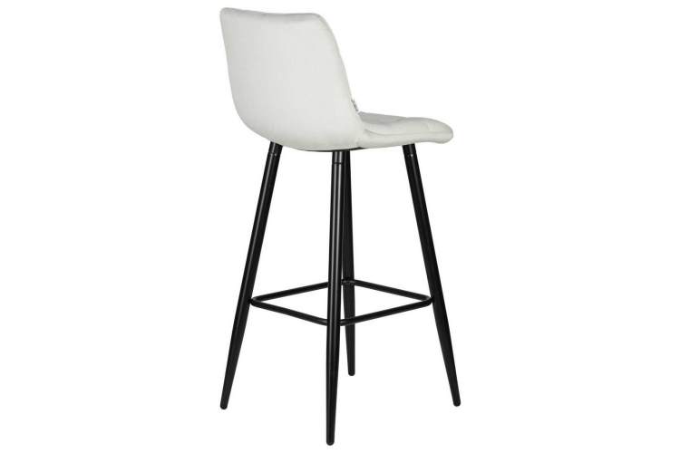 Стул барный DOBRIN NICOLE, черные матовые ножки, светло-серый велюр (108-52)-3
