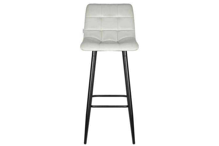 Стул барный DOBRIN NICOLE, черные матовые ножки, светло-серый велюр (108-52)-5