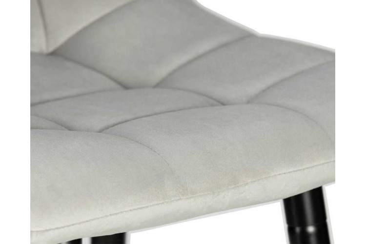 Стул барный DOBRIN NICOLE, черные матовые ножки, светло-серый велюр (108-52)-6