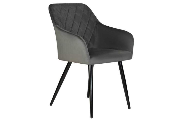 Стул обеденный DOBRIN ROBERT, черные матовые ножки, велюр V108-92 Антрацит-1