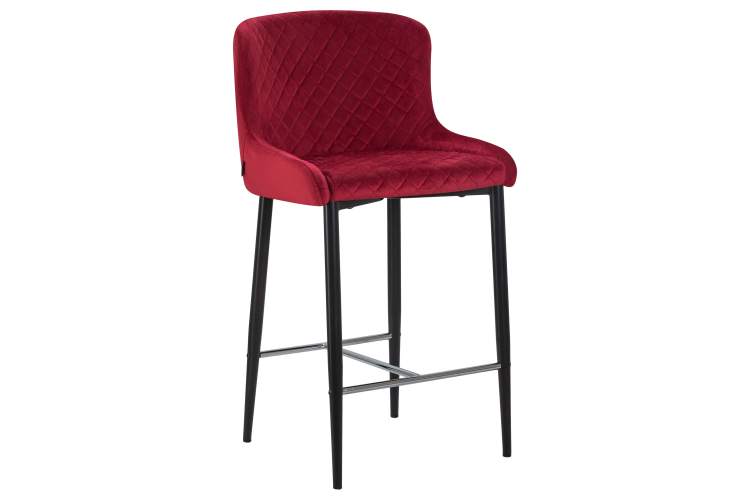 Набор 2 шт Стул полубарный DOBRIN CHRISTIAN'65, черные ножки, бордовый велюр (V108-85)-1