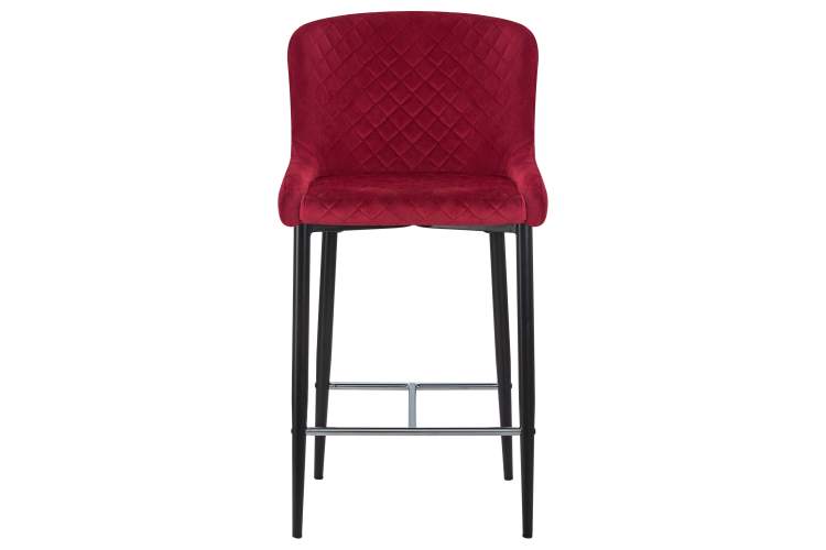 Набор 2 шт Стул полубарный DOBRIN CHRISTIAN'65, черные ножки, бордовый велюр (V108-85)-6