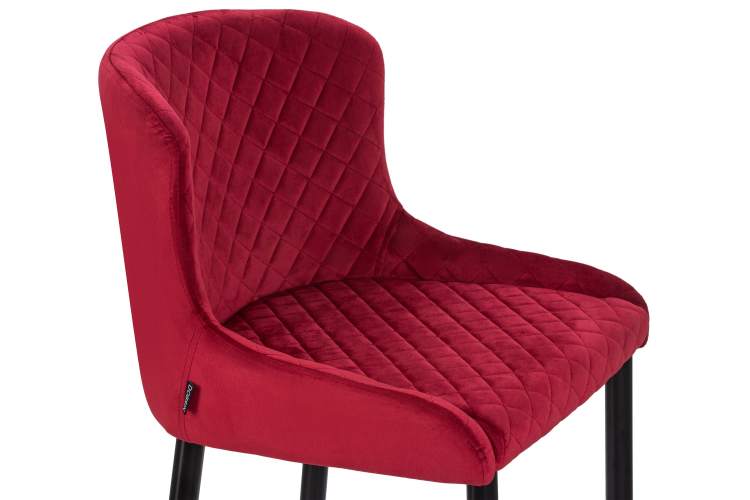 Набор 2 шт Стул полубарный DOBRIN CHRISTIAN'65, черные ножки, бордовый велюр (V108-85)-7