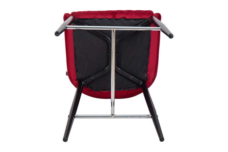 Набор 2 шт Стул полубарный DOBRIN CHRISTIAN'65, черные ножки, бордовый велюр (V108-85)-11