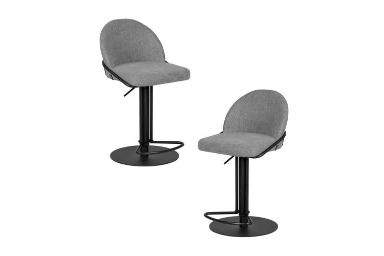 Набор 2 шт Стул барный DOBRIN OLIVER, серая ткань (FLY1347-17)