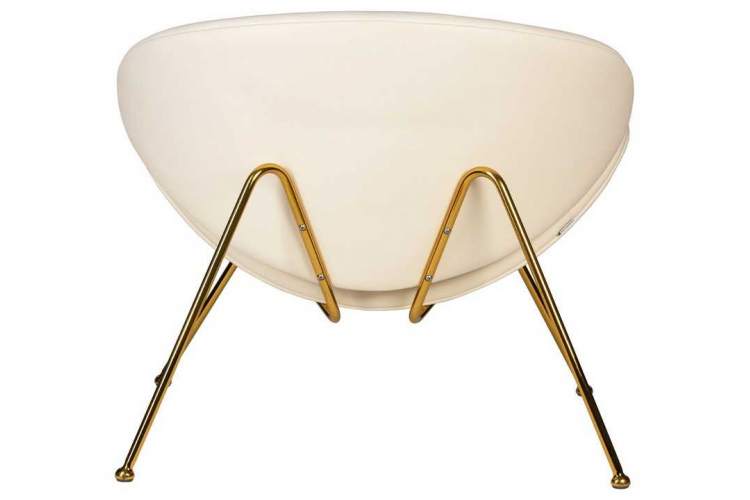 Кресло дизайнерское DOBRIN EMILY, белый винил YP17, золотое основание-4