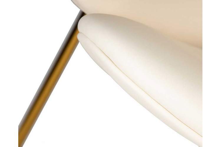 Кресло дизайнерское DOBRIN EMILY, белый винил YP17, золотое основание-7