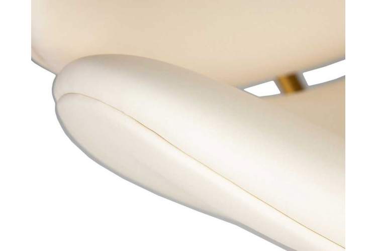 Кресло дизайнерское DOBRIN EMILY, белый винил YP17, золотое основание-8