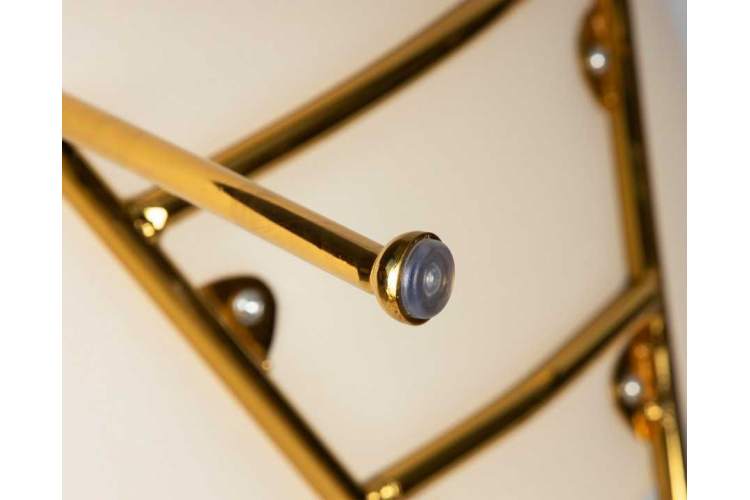 Кресло дизайнерское DOBRIN EMILY, белый винил YP17, золотое основание-11