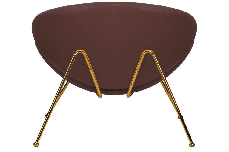 Набор 2 шт Кресло дизайнерское DOBRIN EMILY, коричневый винил YP5, золотое основание-5