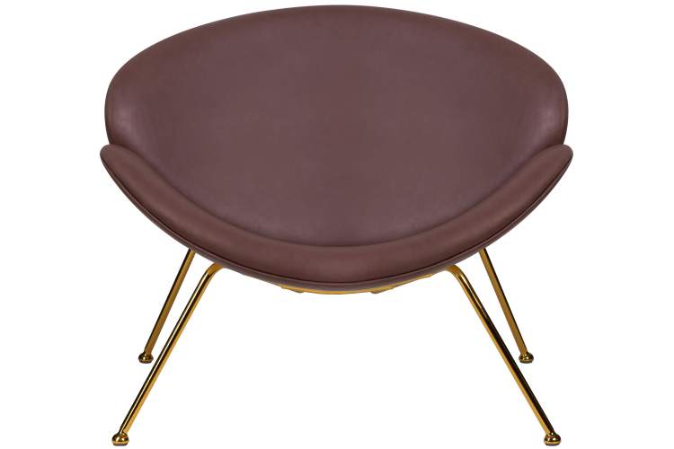 Набор 2 шт Кресло дизайнерское DOBRIN EMILY, коричневый винил YP5, золотое основание-6