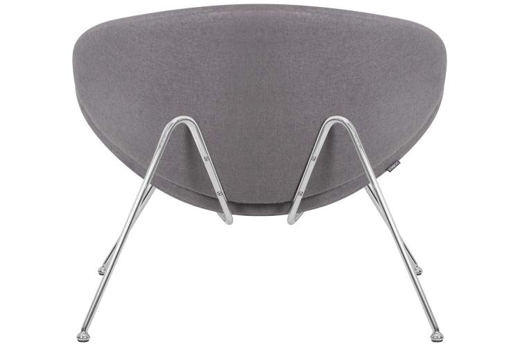 Набор 2 шт Кресло дизайнерское DOBRIN EMILY, серая ткань AF7, хромированная сталь-5