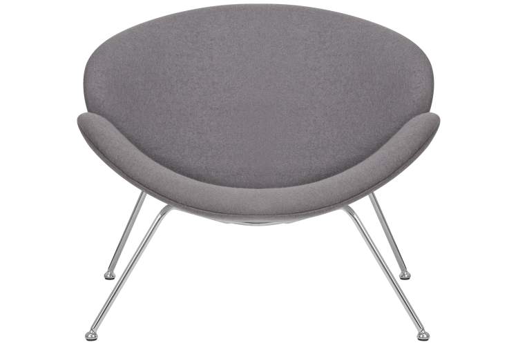 Набор 2 шт Кресло дизайнерское DOBRIN EMILY, серая ткань AF7, хромированная сталь-6