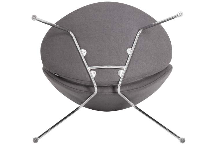 Набор 2 шт Кресло дизайнерское DOBRIN EMILY, серая ткань AF7, хромированная сталь-8