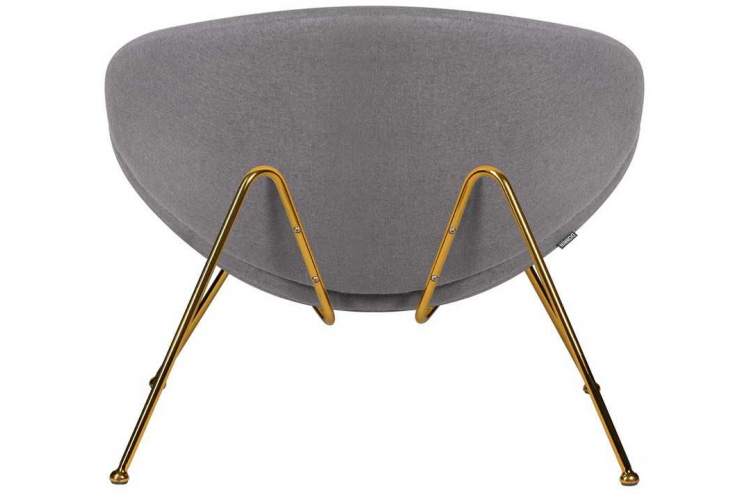 Кресло дизайнерское DOBRIN EMILY, серая ткань AF7, золотое основание-4