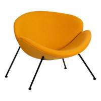 Кресло дизайнерское EMILY, желтая ткань AF13, черное основание