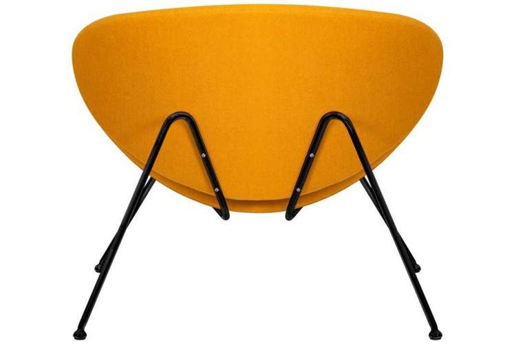 Кресло дизайнерское DOBRIN EMILY, желтая ткань AF13, черное основание-4