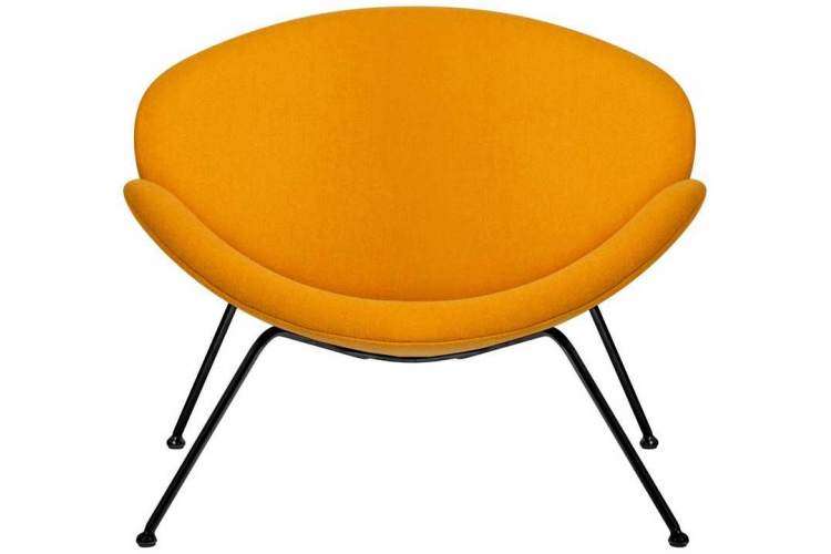 Кресло дизайнерское DOBRIN EMILY, желтая ткань AF13, черное основание-5