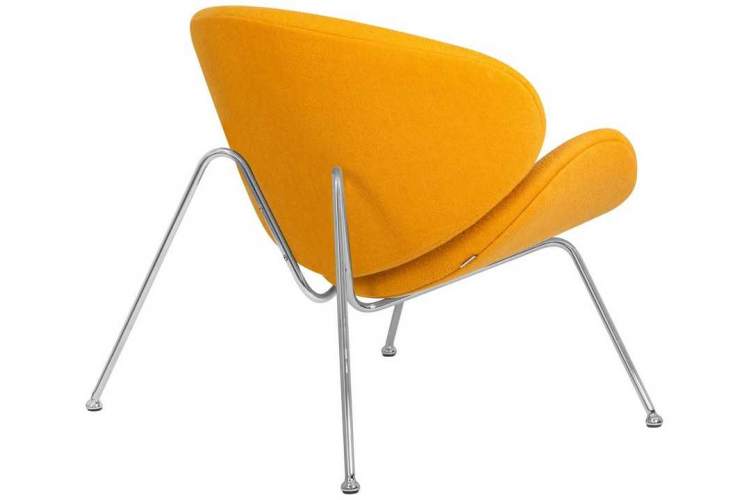 Кресло дизайнерское DOBRIN EMILY, желтая ткань AF13, хромированная сталь-3