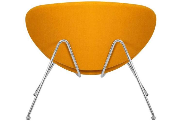 Кресло дизайнерское DOBRIN EMILY, желтая ткань AF13, хромированная сталь-4