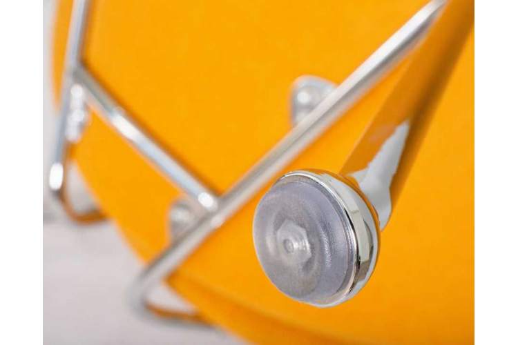 Кресло дизайнерское DOBRIN EMILY, желтая ткань AF13, хромированная сталь-8