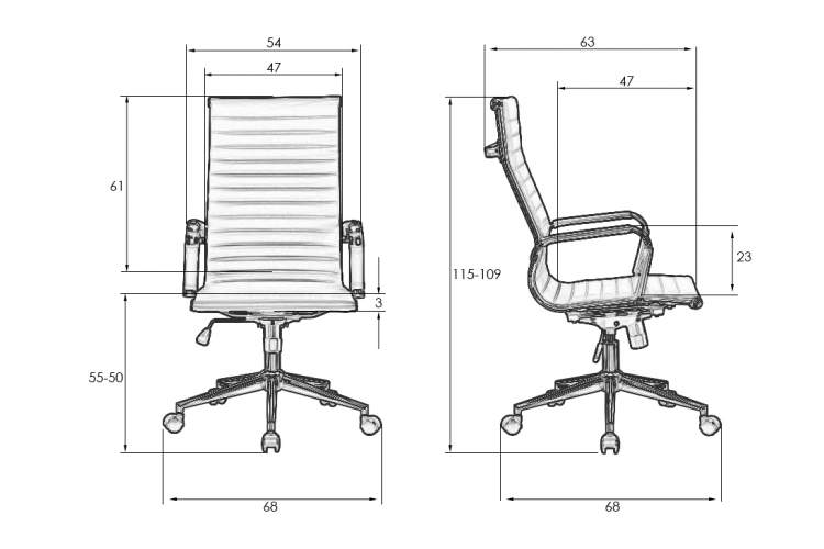 Набор 2 шт Офисное кресло для руководителей DOBRIN CLARK SIMPLE, чёрный-8