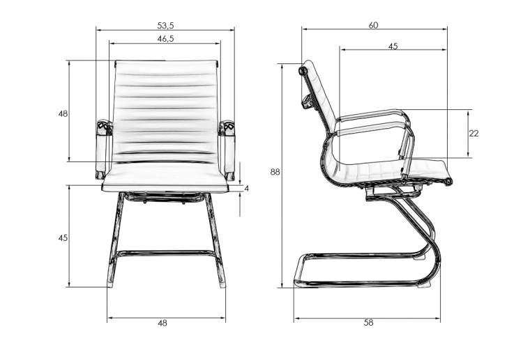 Офисное кресло для посетителей DOBRIN CODY BLACK, чёрный-9