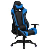 Геймерское Кресло игровое DOBRIN BRIAN, черно-синяя экокожа