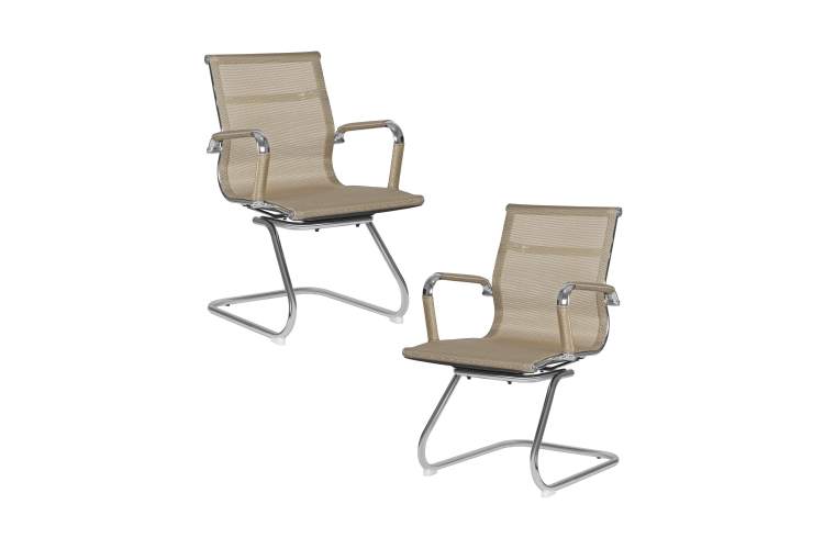Набор 2 шт Офисное кресло для посетителей DOBRIN CODY MESH, бежевый (22039)