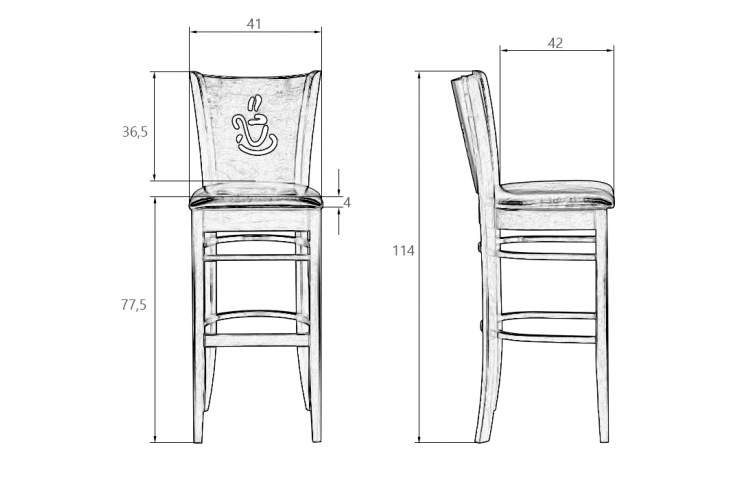 Набор 2 шт Стул барный DOBRIN JERRY BAR, шоколад, чёрный-11
