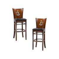 Набор 2 шт Стул барный DOBRIN JERRY BAR, шоколад, чёрный
